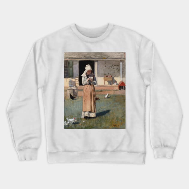 A Sick Chicken by Winslow Homer Crewneck Sweatshirt by Classic Art Stall